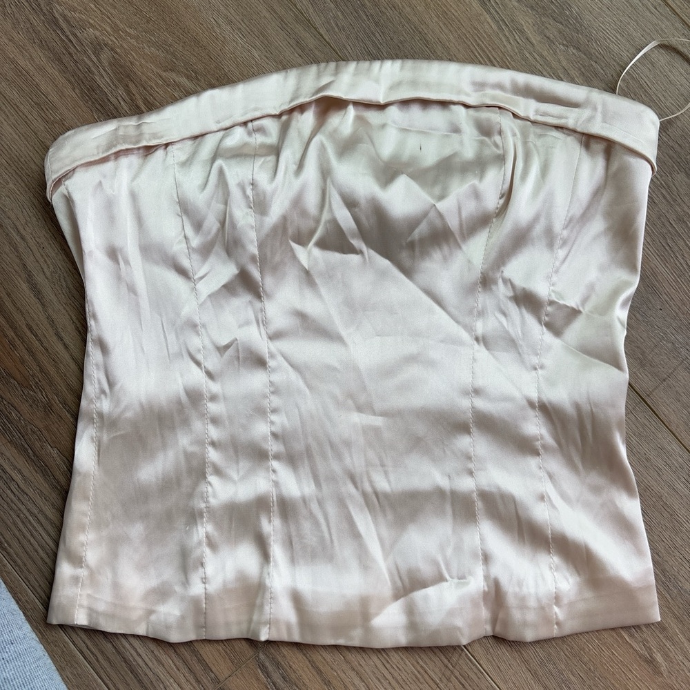 Champagne silky corset crop top